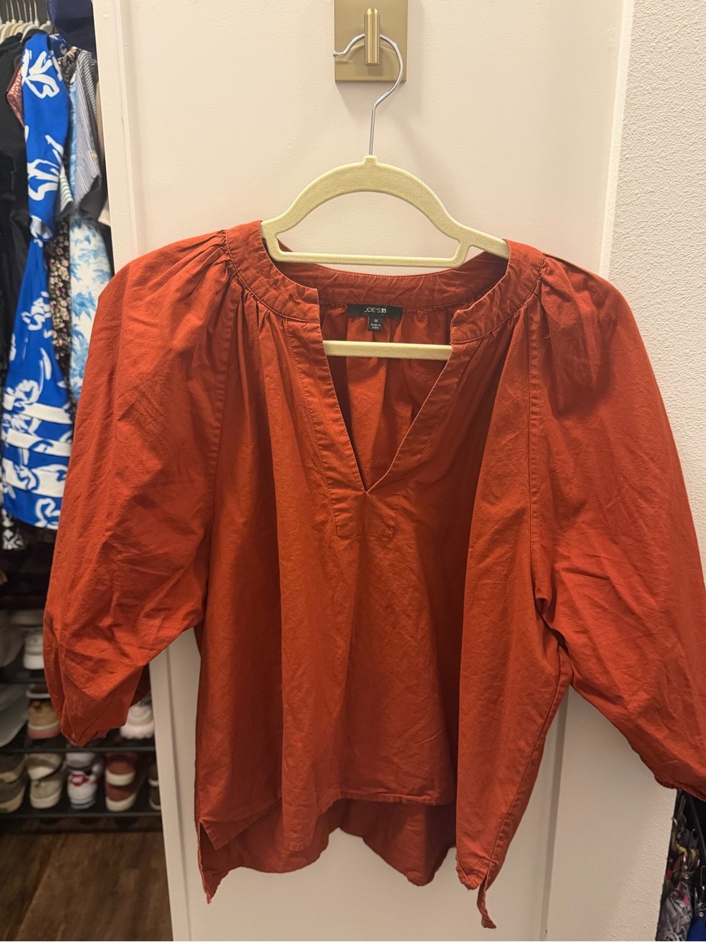 Joe's Jeans Rust Orange Peasant Blouse